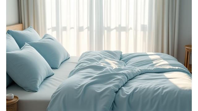 Serene bedroom with soft lighting, representing sleep research