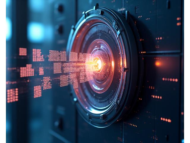 Stylized abstract representation of digital content flowing into secure, interlocked data containers, symbolizing intellectual property protection.